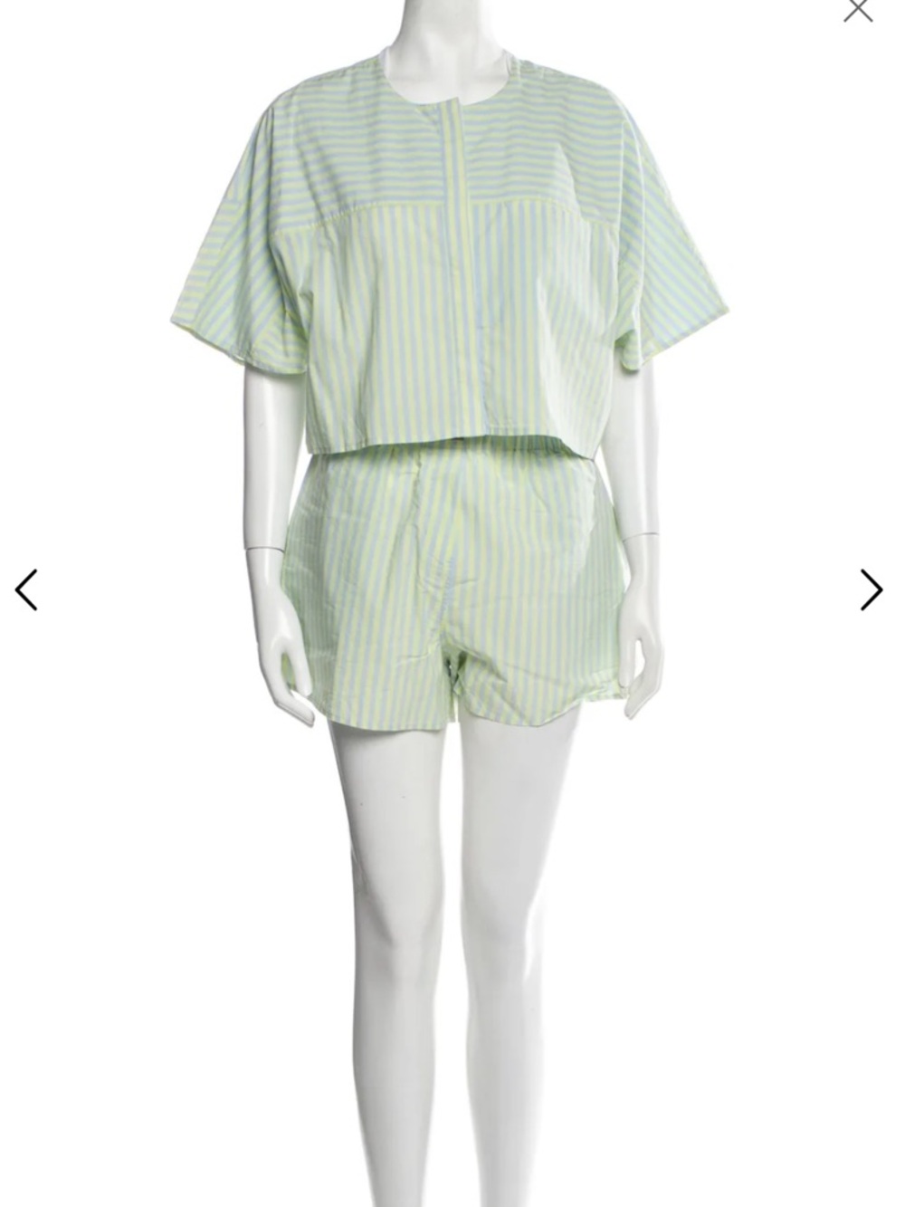 lunya Kids Striped Elastic-Waist Shorts in Light Blue & Pale Yellow